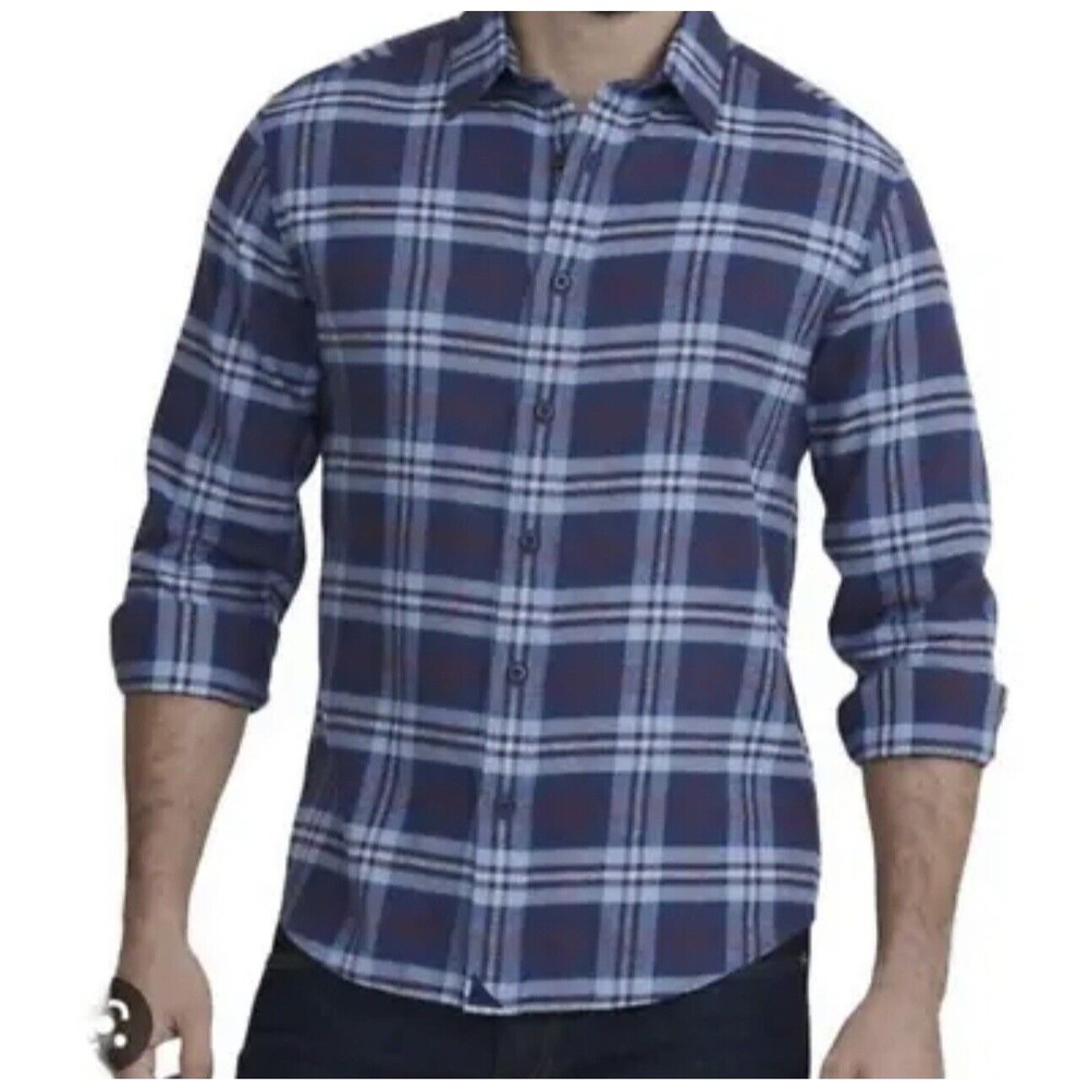 UNTUCKit Barrington Blue Flannel Button Down Shirt Men's Size XXL